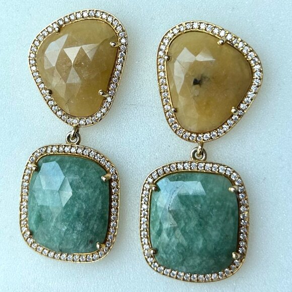 Sliced Sapphires Drop Earrings by Susan Hanover - Picture 3 of 13